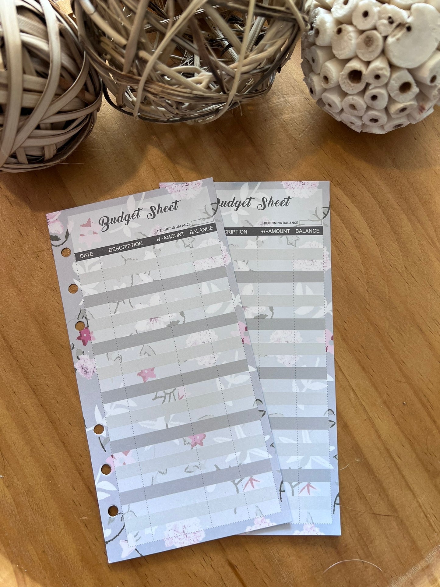 Budget Sheets