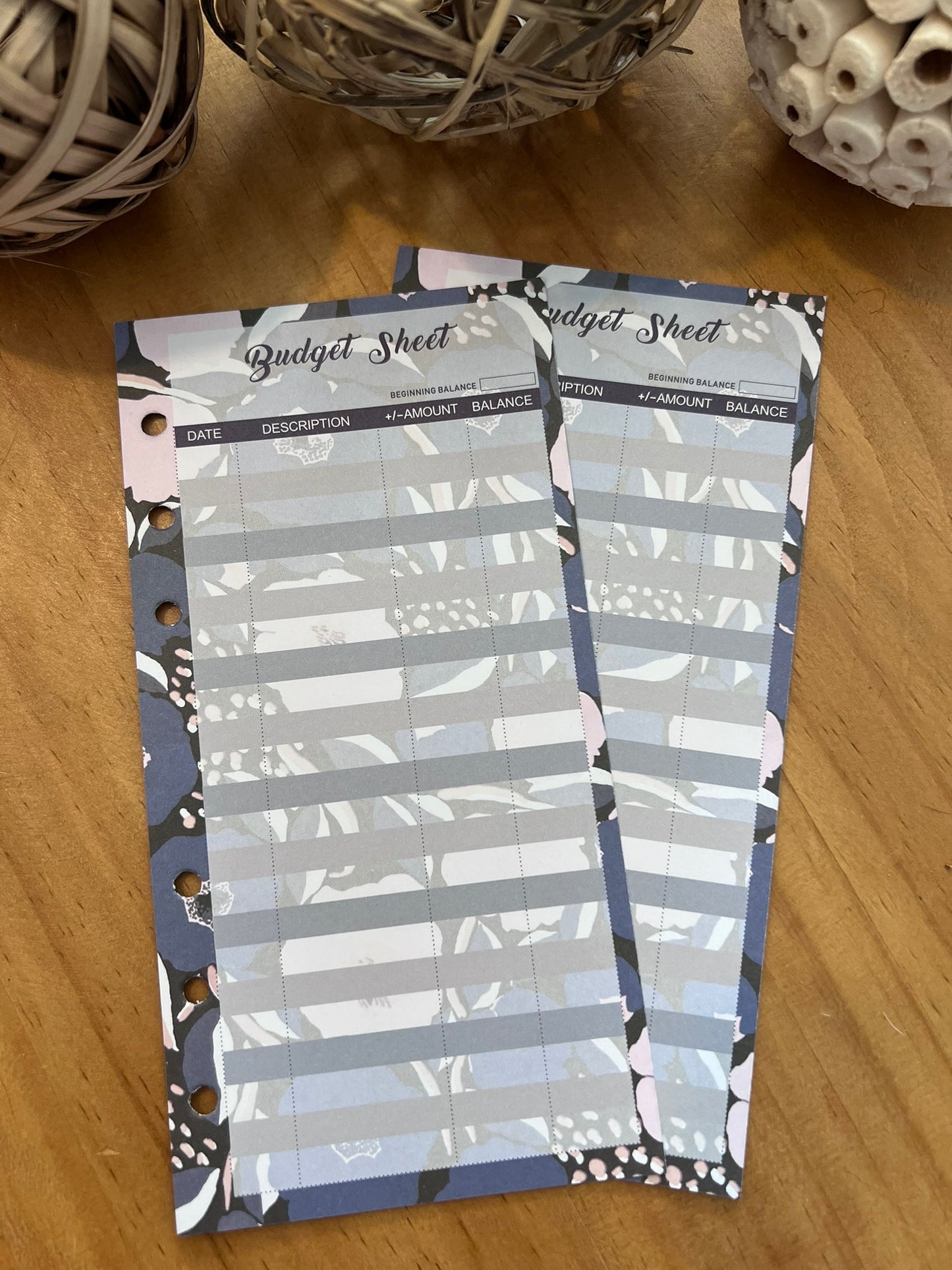 Budget Sheets