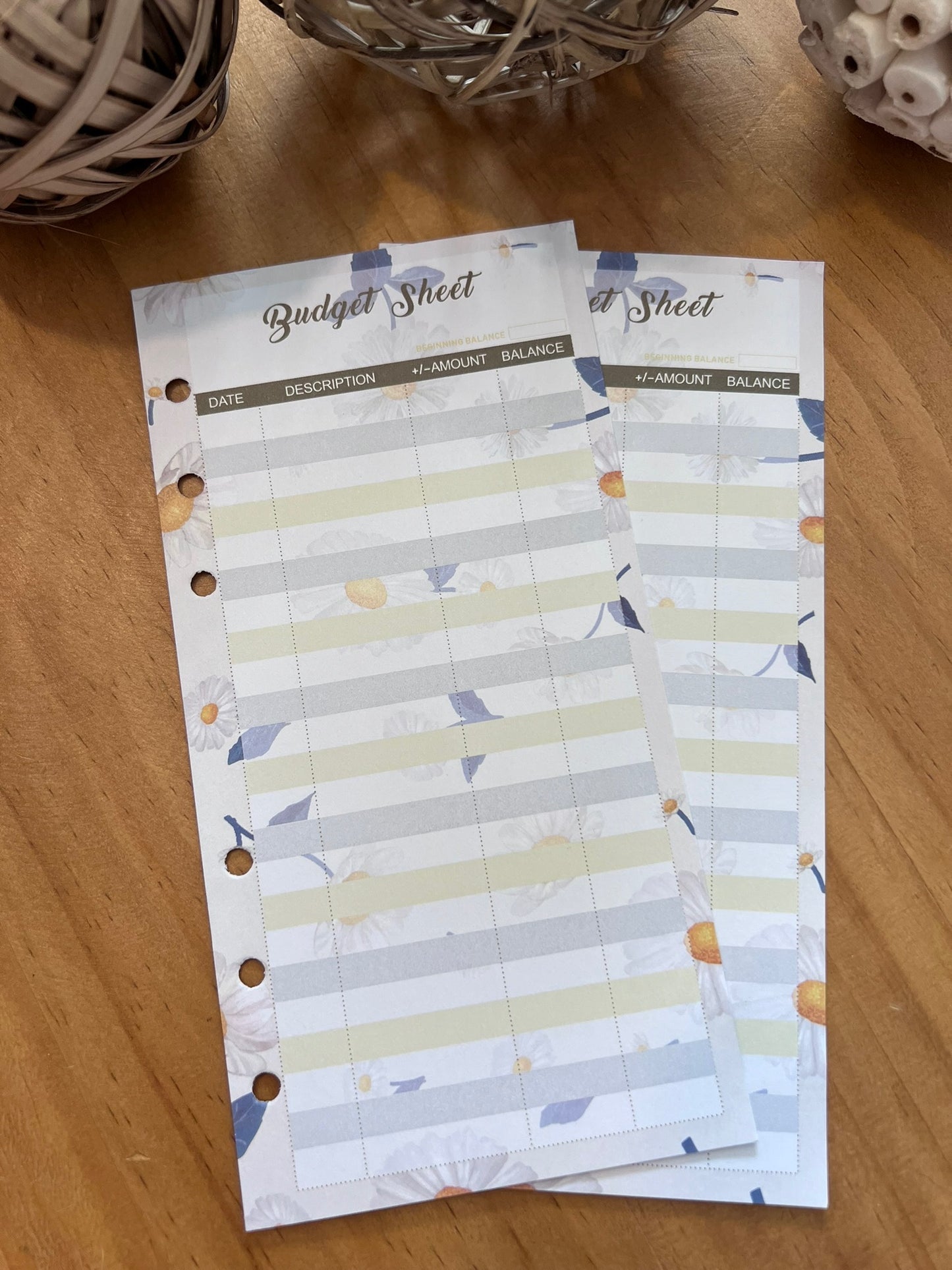 Budget Sheets