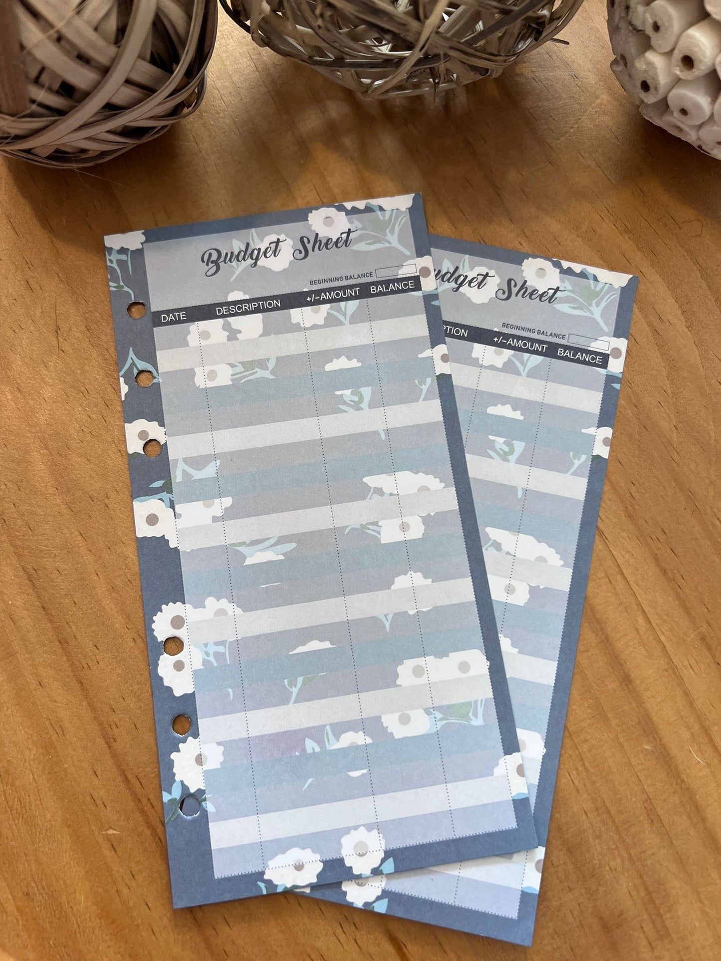 Budget Sheets